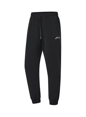 李宁正品2023冬男CBA速干保暖透气宽松长裤子AKLT883-1/4