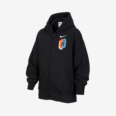 耐克大童装时尚字母印花加绒连帽