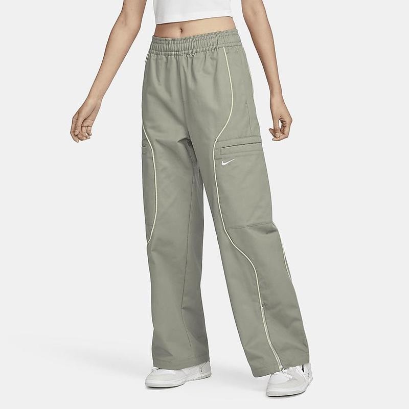耐克女宽松松紧腰阔腿裤