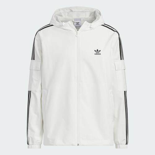Adidas三叶草男女装 运动休闲三条纹连帽夹克外套KB1944