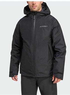 adidas阿迪男装 潮流时尚舒适保暖三合一连帽羽绒服JV6242