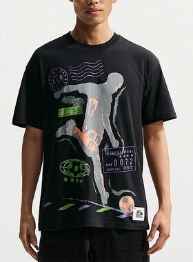 Nike耐克 男子运动休闲透气经典潮流印花圆领短袖T恤IR5749-010