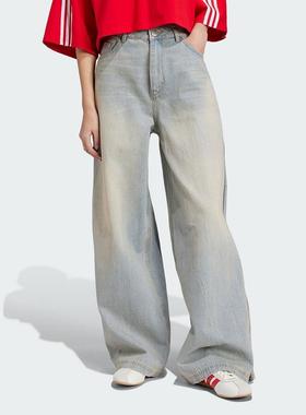 Adidas三叶草女裤 经典复古运动休闲牛仔裤 JX9210 KD4113 KD4114