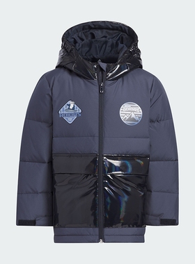 Adidas阿迪达斯童装 舒适保暖运动连帽羽绒服IS4869 KC2813
