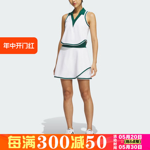 撞色假两件无袖 Adidas 女款 V领POLO背心裙 阿迪达斯三叶草 IN1095