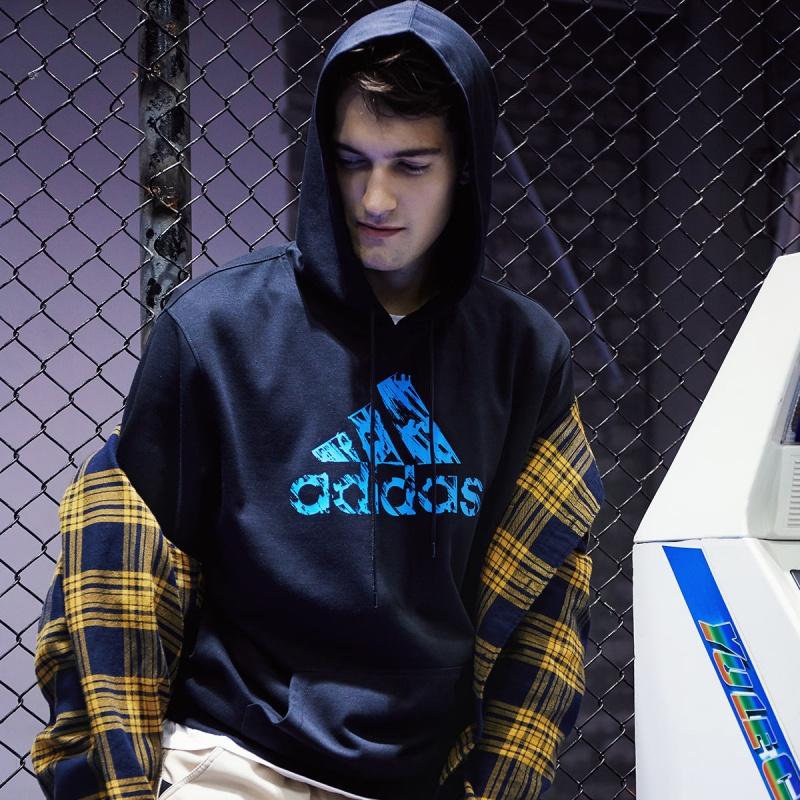 Adidas阿迪 男女中性时尚百搭舒适透气运动休闲连帽卫衣套头衫