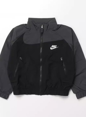 Nike耐克大童装 时尚潮流拼色立领夹克外套 FN9134-010