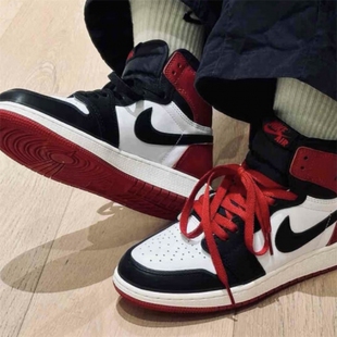Nike/耐克Air Jordan 1 High黑绿脚趾大童运动鞋篮球鞋FD1437-106