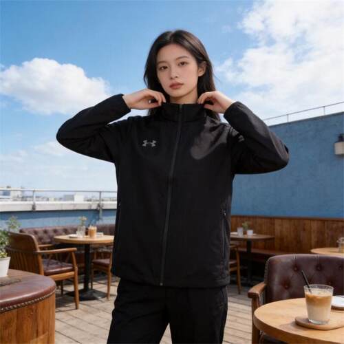 安德玛女装宽松休闲立领夹克外套