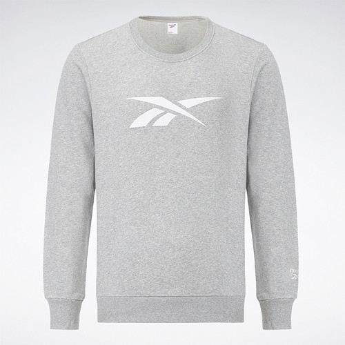 锐步男基础logo休闲圆领套头卫衣