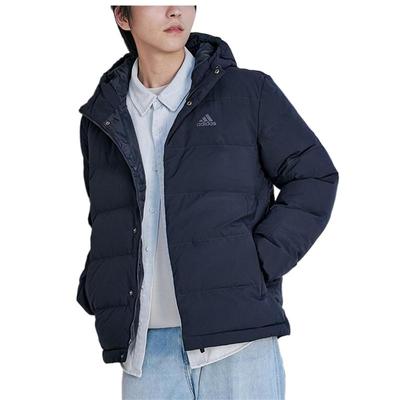 阿迪男装宽松休闲保暖连帽羽绒服