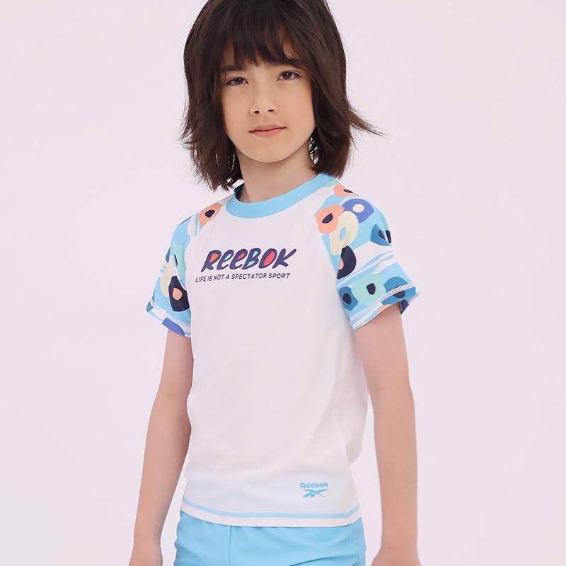 Reebok锐步童装 舒适透气休闲圆领短袖分体短裤套装42R11312K