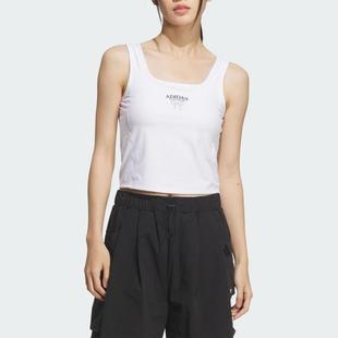舒适百搭简约运动休闲背心KE5798 修身 KC2470 短款 Adidas阿迪女装