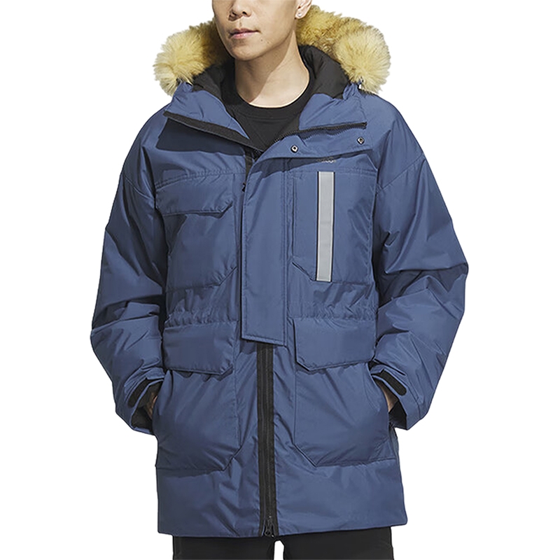 阿迪男装保暖连帽羽绒服