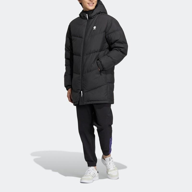 断码清仓/adidas阿迪达斯 男女时尚休闲中长款连帽羽绒服HN4787