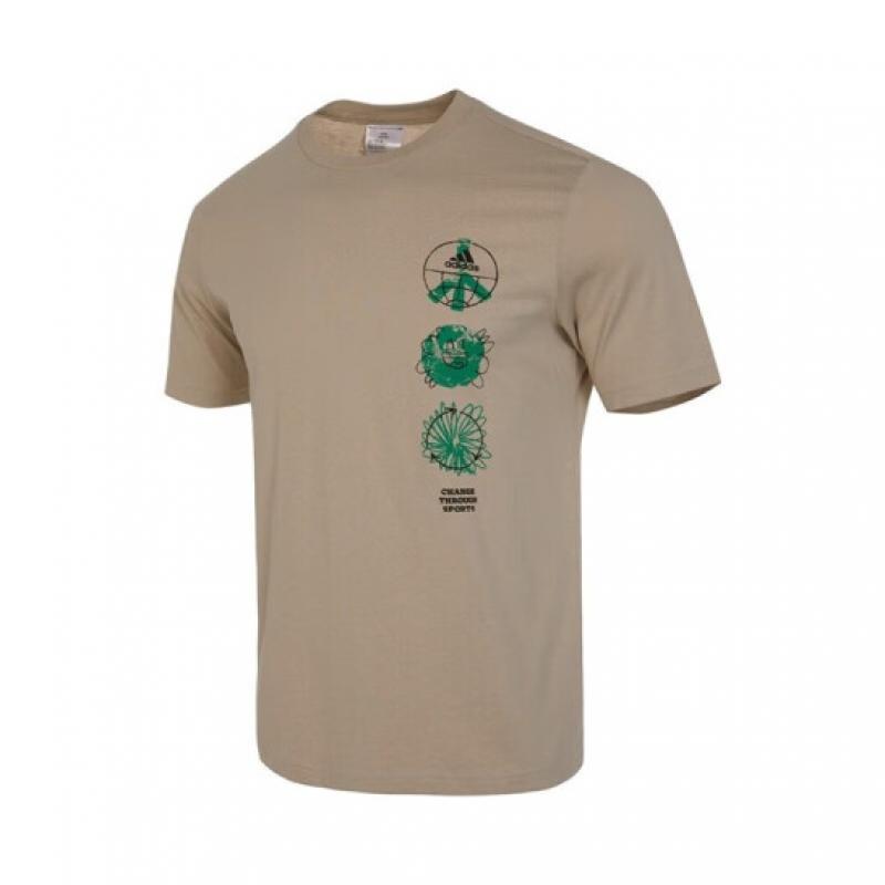 阿迪达斯男圆领短袖宽松健身T恤