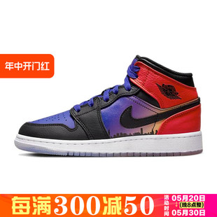 AJ1黑红紫复古运动篮球鞋 Nike JORDAN DX4379 耐克大童女AIR 400