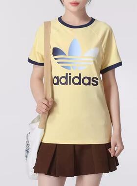 adidas三叶草女装 运动休闲透气圆领短袖T恤IR6036 KB8958 JV7192