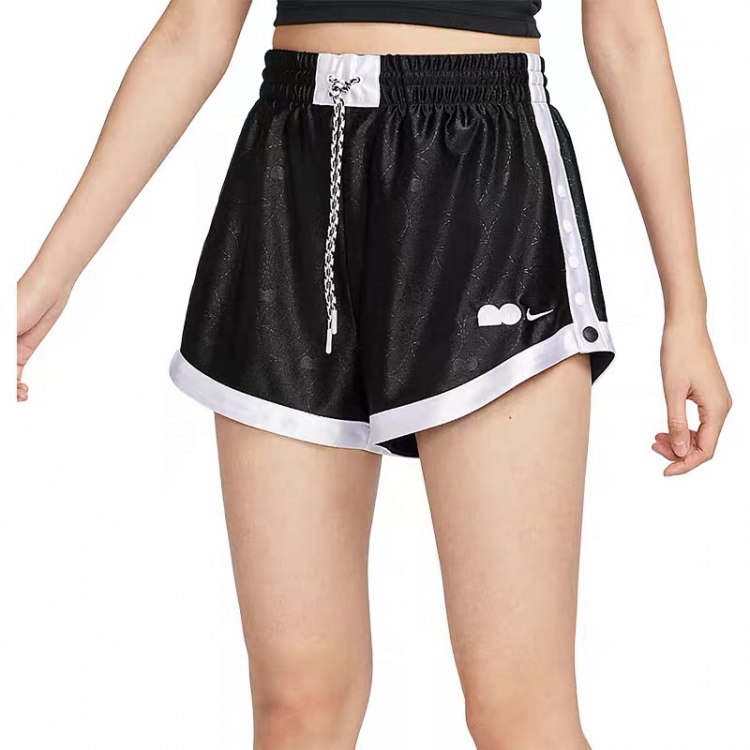 耐克女高腰训练时尚排扣短裤