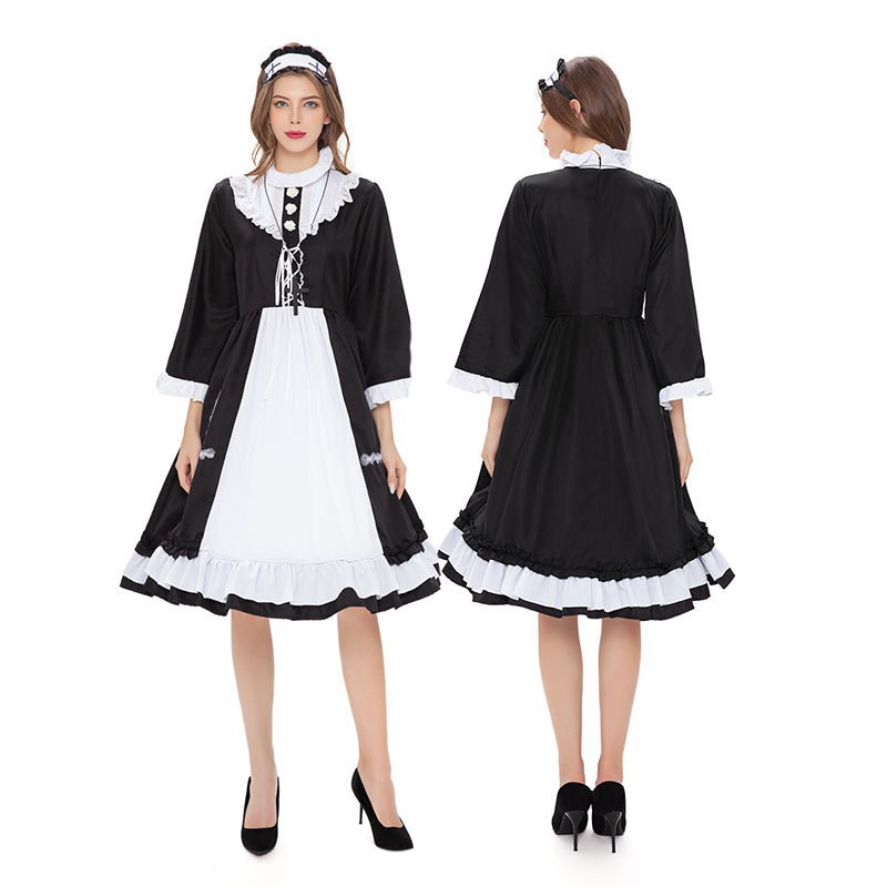 外贸cosplay女佣表演服装动漫角色演出服日系猫女制服围裙女仆装
