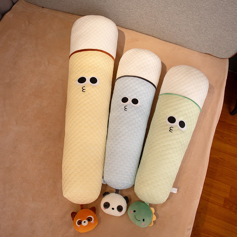 卡通豆豆绒长条抱枕感叹号毛绒玩具床头靠枕睡觉夹腿活动礼品批发
