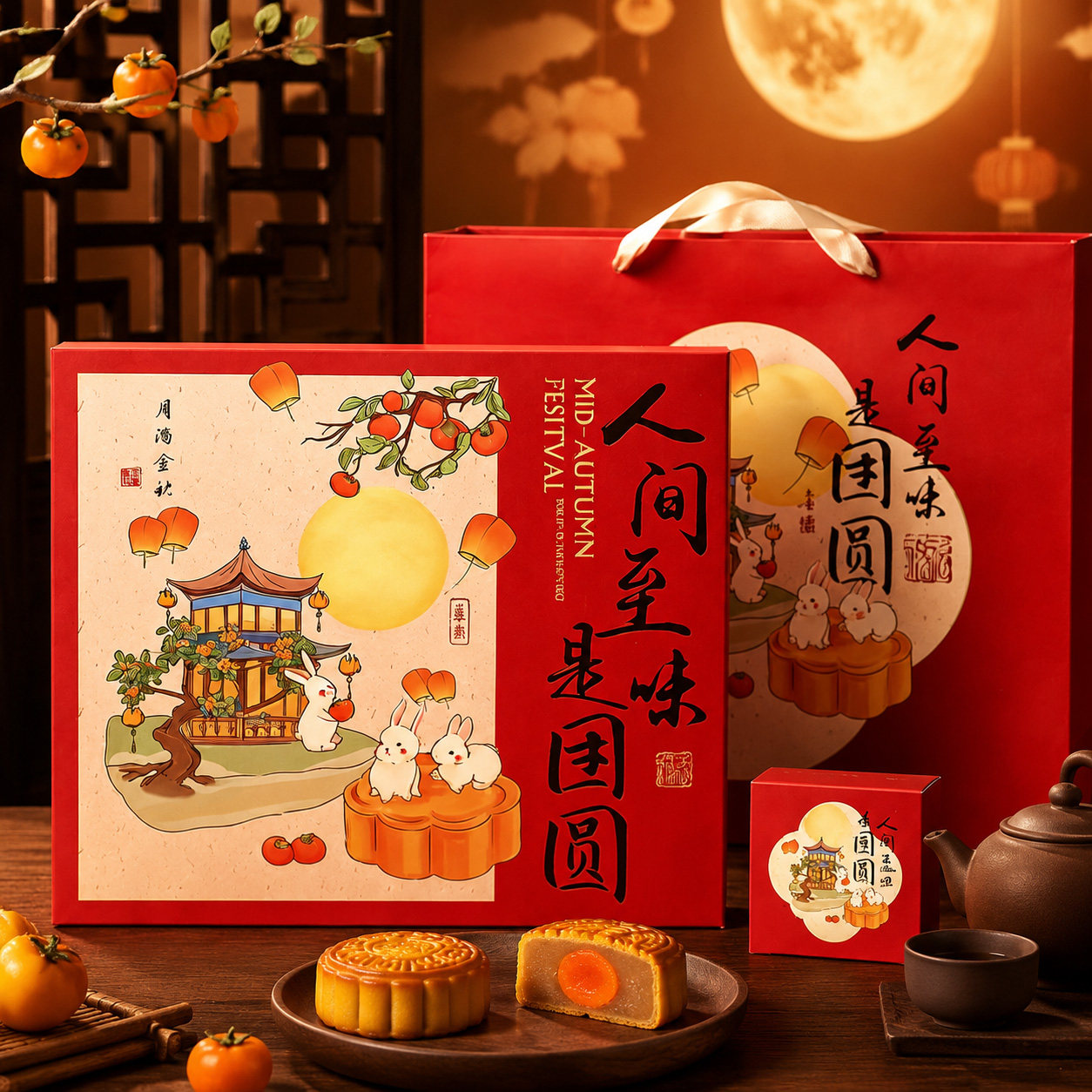 2026年新款中秋月饼包装盒礼盒空盒子国风6粒8粒装月满中秋送人