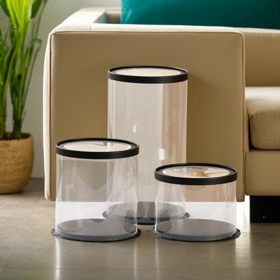 透明四寸圆形蛋糕盒黑色