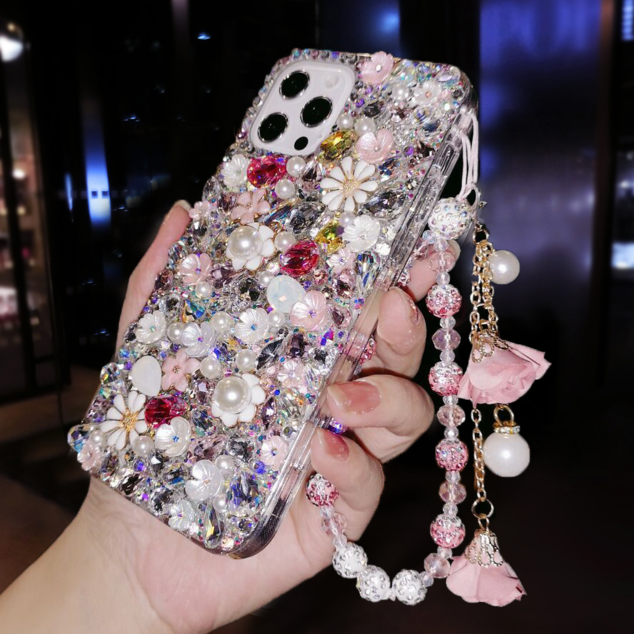 唯美仙女iPhone14镶钻手机壳小清新苹果13ProMax带水钻闪12mini保护套11网红新款XS全包防摔7/8plus套xr适用6
