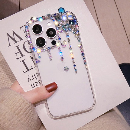 星空蓝闪钻oppoReno12镶钻手机壳高端reno11pro+带钻石9se保护套防摔Findx7全包X6网红新款A98气质5K奢华4潮3