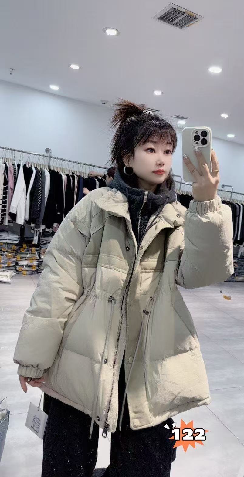 大橘子122大码羽绒服女胖MM短款棉衣200斤女装新款90白鸭绒棉袄冬