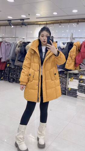 芮娜依莲9856大码羽绒服女胖mm连帽90白鸭绒中长款200斤女装新款