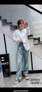 蜕变日记1035大码超柔加绒牛仔裤直筒裤子200斤女装新款拖地裤冬