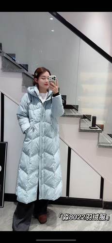 胖淼淼8022大码羽绒服女胖MM长款黑金白鸭绒棉袄200斤女装新款冬