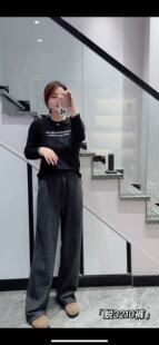 蜕变日记3210大码卫裤女胖MM加绒毛呢裤子200斤女装新款烫钻直筒