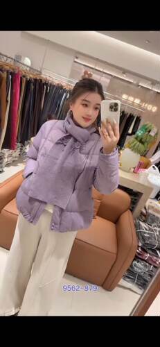 芮娜依莲9562大码羽绒服围巾两件套200斤女装新款国标90白鸭绒冬