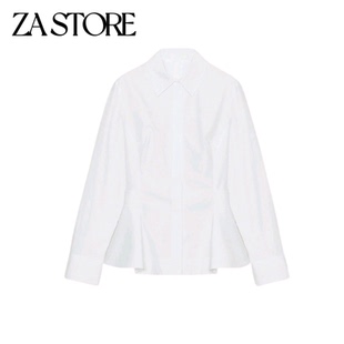 新品 下摆府绸衬衫 女装 九分短裙式 1071891 通勤风翻领长袖 春季