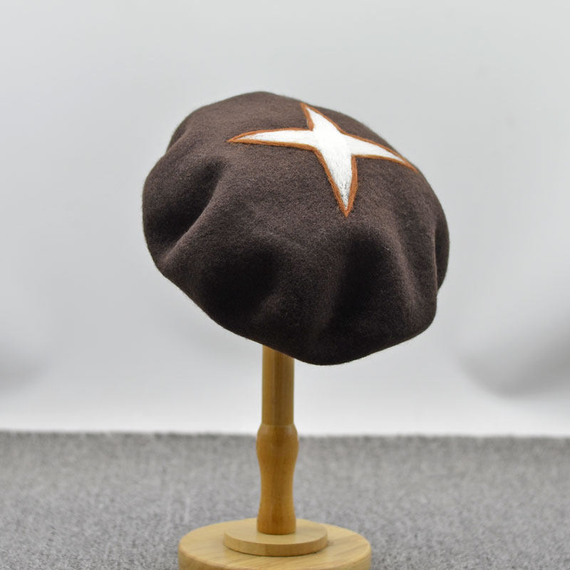 亲子款大香菇贝雷帽子女冬时尚超萌可爱创意百搭保暖羊毛呢蘑菇帽