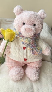 憨七七Jc巴塞罗熊衣服巴猪白色毛衣针织开衫莱奥拉熊秋冬娃衣着替