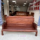 新中式 红木沙发实木三人位进口菠萝格木长椅客厅花梨木3人坐椅