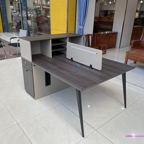 工作卡位职员办公桌带书架厂直销