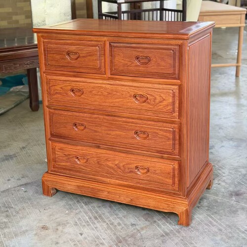 红木菠萝格全实木抽屉五斗柜