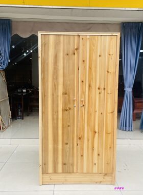 简易杉木实木衣柜整装出租屋