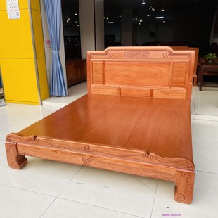 红木床进口菠萝格木大床实木结婚双人床花梨木中式1.2米1.5M1.8米