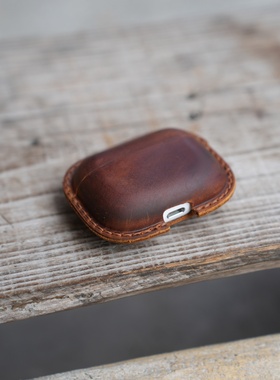 疯马皮 真皮牛皮耳机保护套适用于airpords pro 3 2   airpods pro 1 一代二代复古小众个性AirPods 4