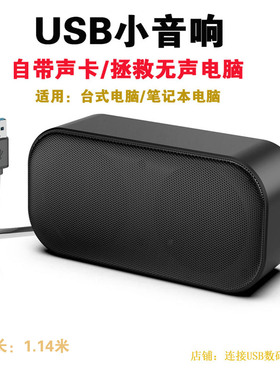 电脑音响台式家用迷你桌面小型单USB接口小音箱自带声卡外置喇叭