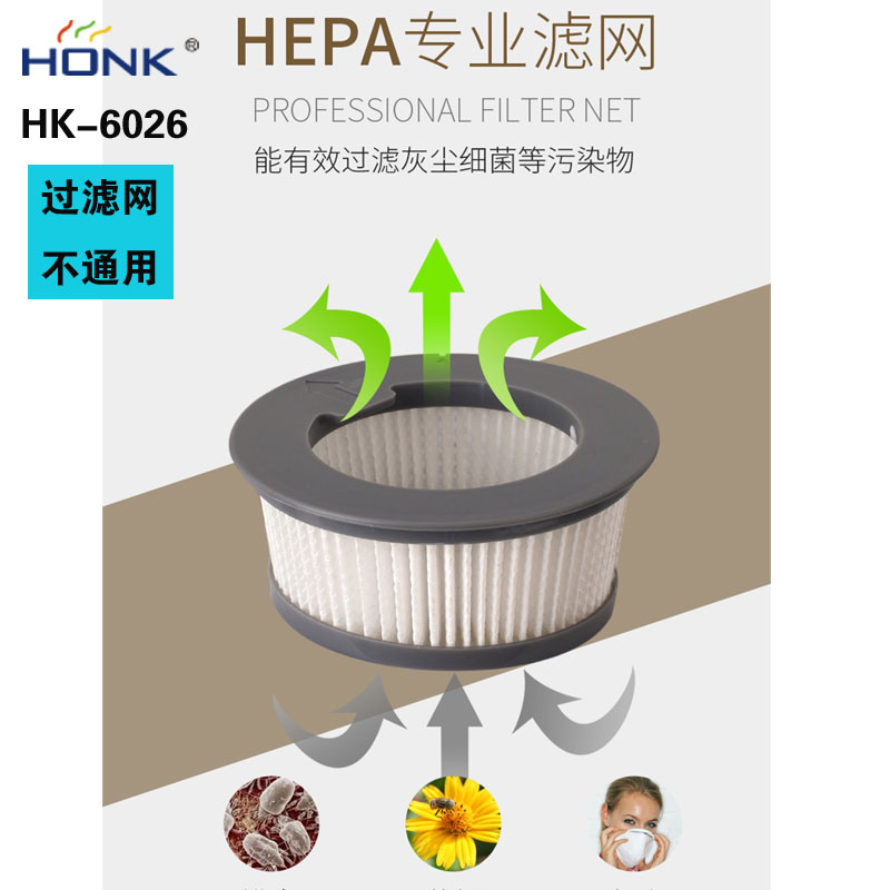 HONK USB无线吸尘器6026专机过滤网HEPA水洗循环用小型吸尘过滤网-封面