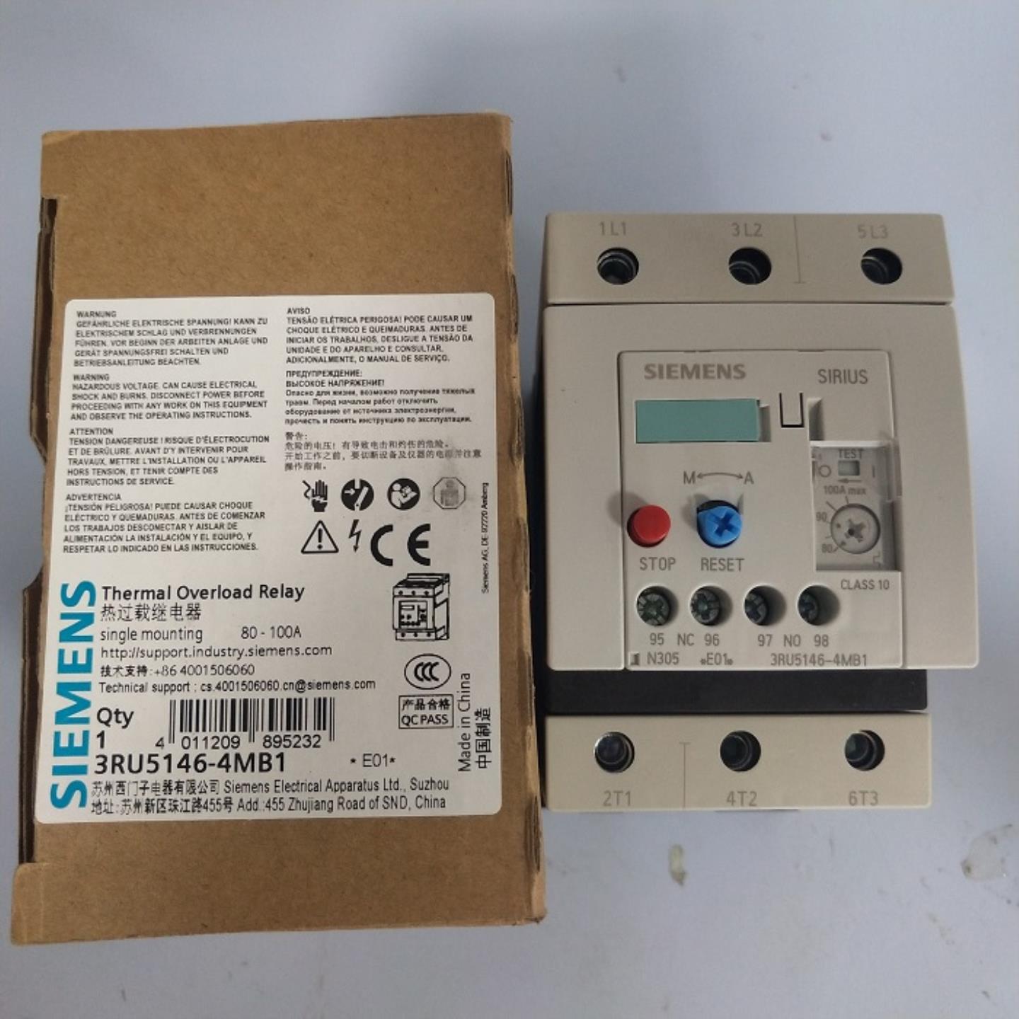 现货原装西门子3RU5146-4MB1 过载继电器 80100 A