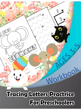 预订 Alphabet Tracing Paper Handwriting Practice for Kids Preschool Ages 3-5: A-Z Animal Coloring & Track These Line: La