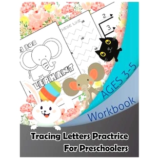预订 Alphabet Tracing Paper Handwriting Practice for Kids Preschool Ages 3-5: A-Z Animal Coloring & Track These Line: La