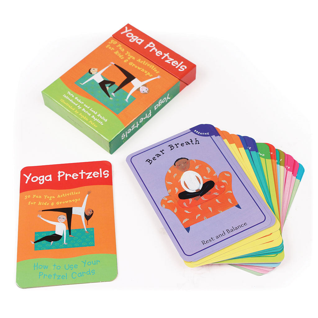 英文原版 儿童瑜伽姿势卡片 亲子练习 yoga pretzels (yoga cards)